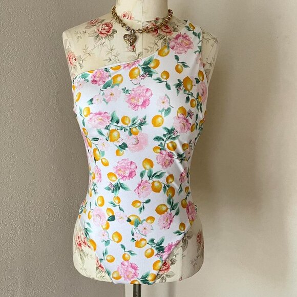 Victoria's Secret white floral one shoulder one‎ piece swimsuit small - Picture 5 of 5